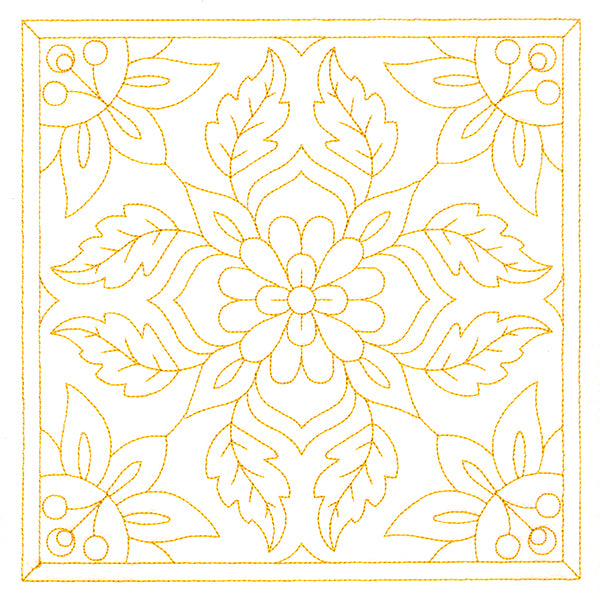 Autumn Kaleidoscope Quilting Square 1 (Double Run)