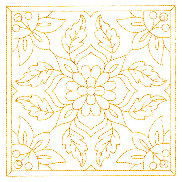 Autumn Kaleidoscope Quilting Square 1 (Double Run)