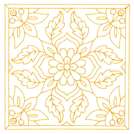 Autumn Kaleidoscope Quilting Square 1 (Double Run)