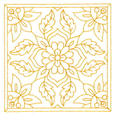 Autumn Kaleidoscope Quilting Square 1 (Double Run)