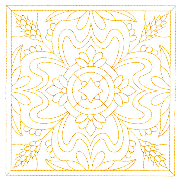 Autumn Kaleidoscope Quilting Square 4 (Double Run)