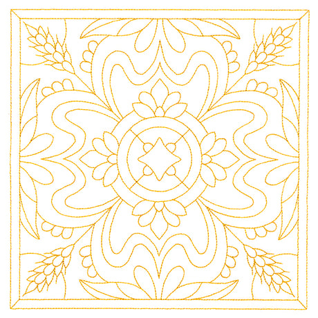 Autumn Kaleidoscope Quilting Square 4 (Double Run)