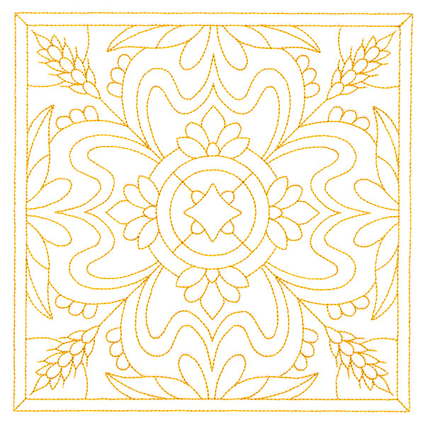 Autumn Kaleidoscope Quilting Square 4 (Double Run)