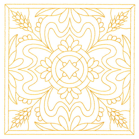 Autumn Kaleidoscope Quilting Square 4 (Double Run)