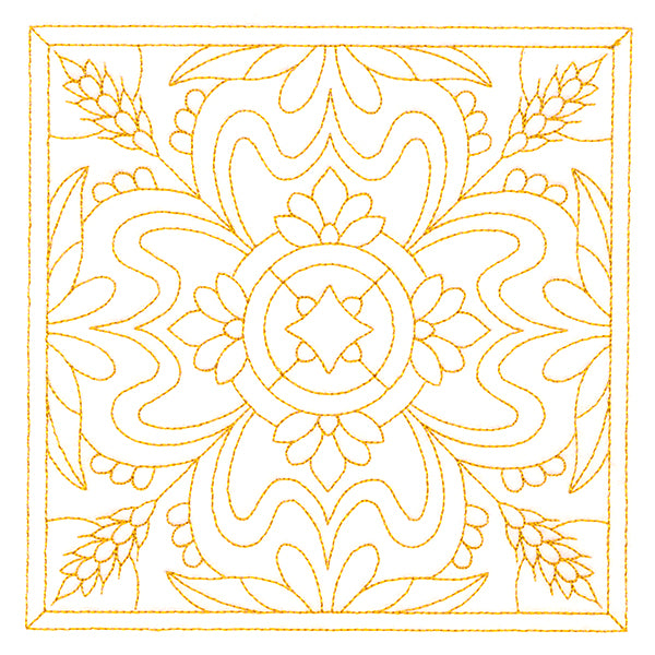 Autumn Kaleidoscope Quilting Square 4 (Double Run)