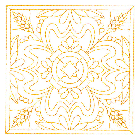 Autumn Kaleidoscope Quilting Square 4 (Double Run)