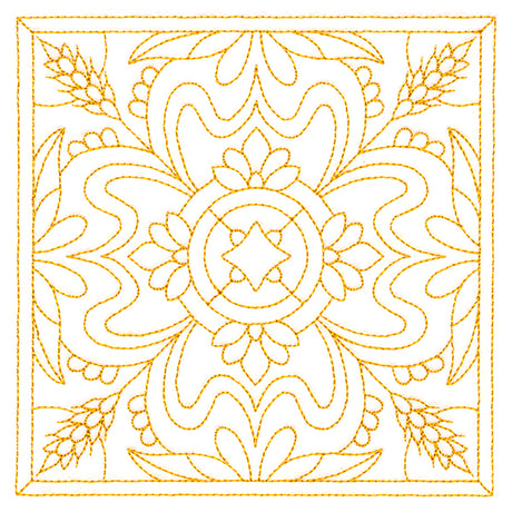 Autumn Kaleidoscope Quilting Square 4 (Double Run)