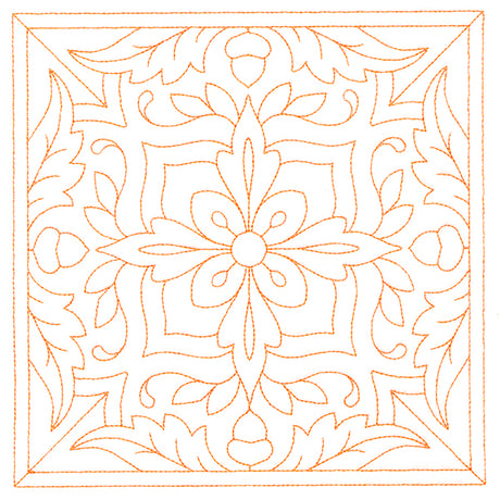 Autumn Kaleidoscope Quilting Square 6 (Double Run)