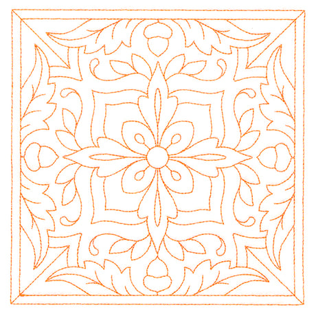 Autumn Kaleidoscope Quilting Square 6 (Double Run)