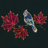 Autumn Treasures - Shimmering Bird and Maple Leaves