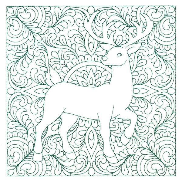 Christmas Charms Quilting Square - Reindeer (Double Run)