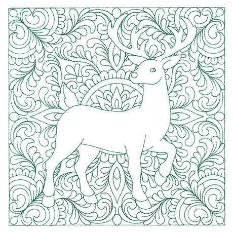 Christmas Charms Quilting Square - Reindeer (Double Run)