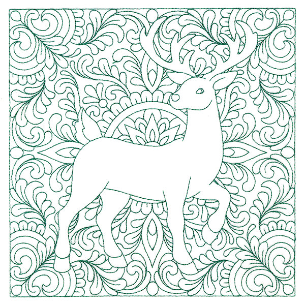 Christmas Charms Quilting Square - Reindeer (Double Run)