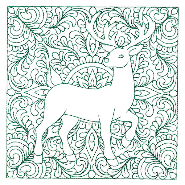 Christmas Charms Quilting Square - Reindeer (Double Run)