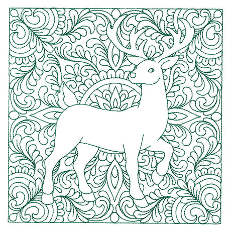 Christmas Charms Quilting Square - Reindeer (Double Run)
