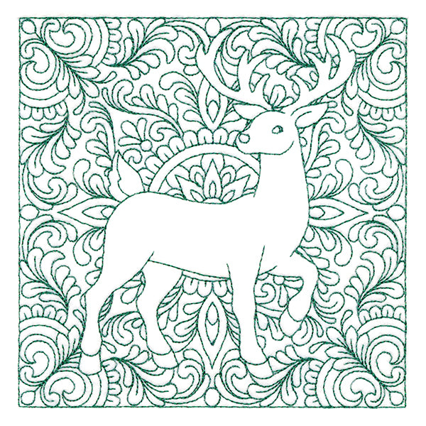 Christmas Charms Quilting Square - Reindeer (Double Run)