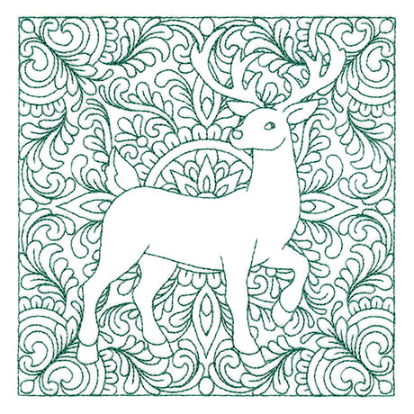 Christmas Charms Quilting Square - Reindeer (Double Run)