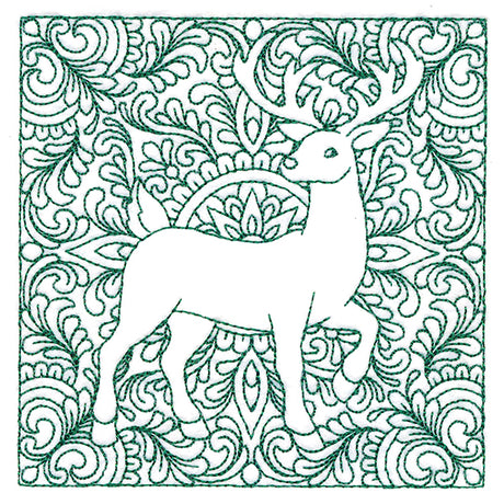 Christmas Charms Quilting Square - Reindeer (Double Run)