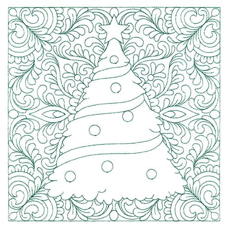 Christmas Charms Quilting Square - Tree (Double Run)