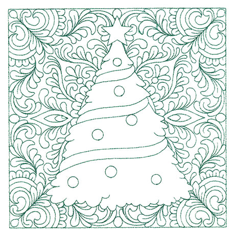 Christmas Charms Quilting Square - Tree (Double Run)