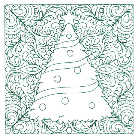 Christmas Charms Quilting Square - Tree (Double Run)