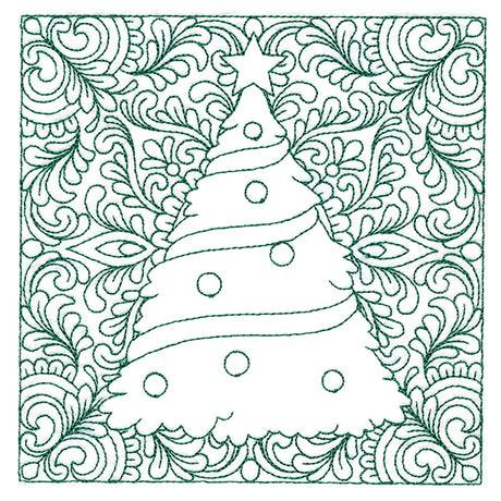 Christmas Charms Quilting Square - Tree (Double Run)