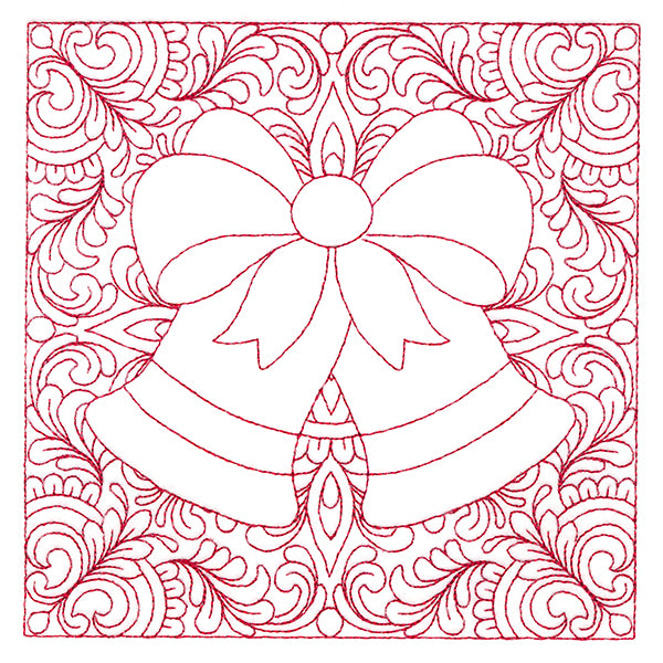 Christmas Charms Quilting Square - Bells (Double Run)
