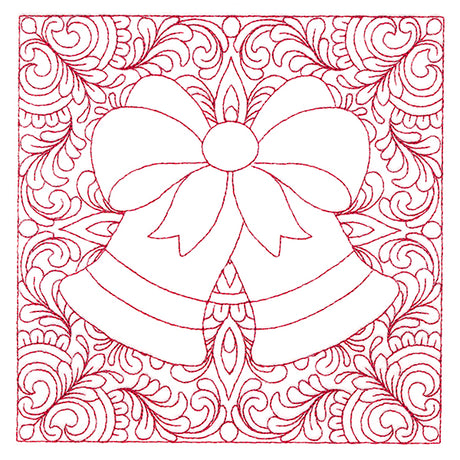 Christmas Charms Quilting Square - Bells (Double Run)