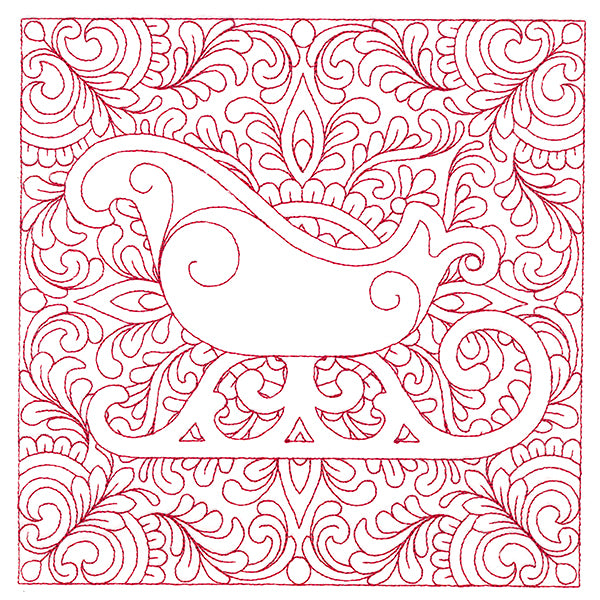 Christmas Charms Quilting Square - Sleigh (Double Run)