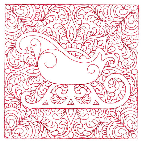 Christmas Charms Quilting Square - Sleigh (Double Run)