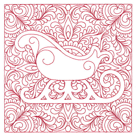 Christmas Charms Quilting Square - Sleigh (Double Run)