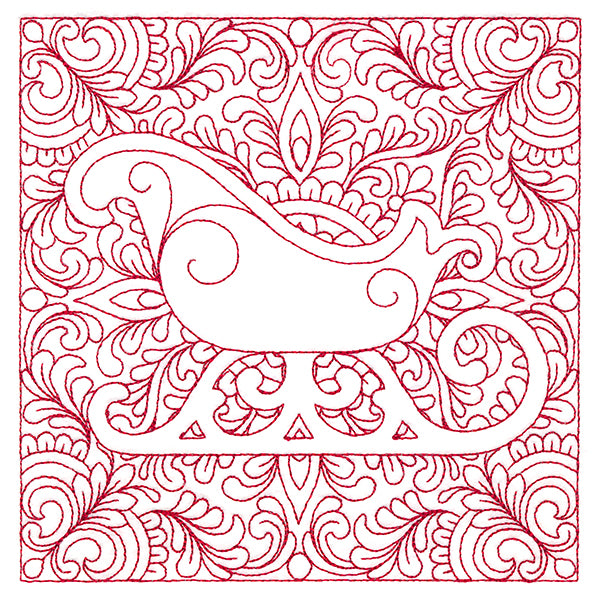 Christmas Charms Quilting Square - Sleigh (Double Run)