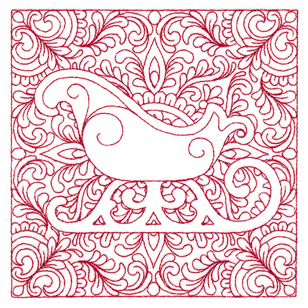 Christmas Charms Quilting Square - Sleigh (Double Run)