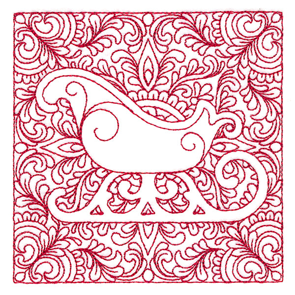 Christmas Charms Quilting Square - Sleigh (Double Run)
