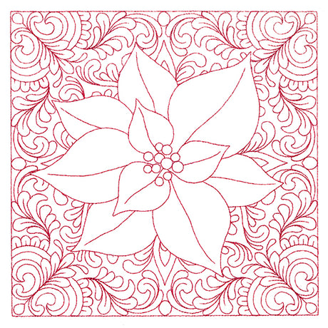 Christmas Charms Quilting Square - Poinsettia (Double Run)