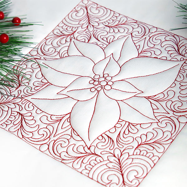 Christmas Charms Quilting Square - Poinsettia (Double Run)