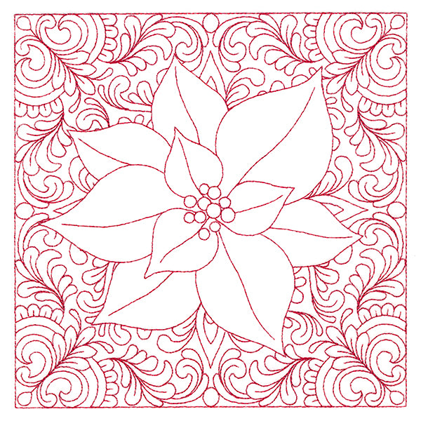 Christmas Charms Quilting Square - Poinsettia (Double Run)