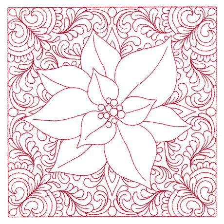 Christmas Charms Quilting Square - Poinsettia (Double Run)
