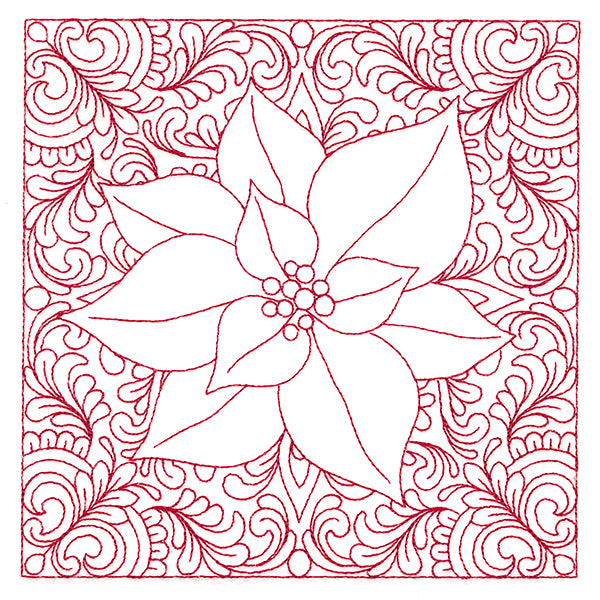 Christmas Charms Quilting Square - Poinsettia (Double Run)