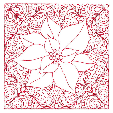 Christmas Charms Quilting Square - Poinsettia (Double Run)
