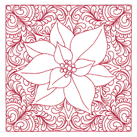 Christmas Charms Quilting Square - Poinsettia (Double Run)