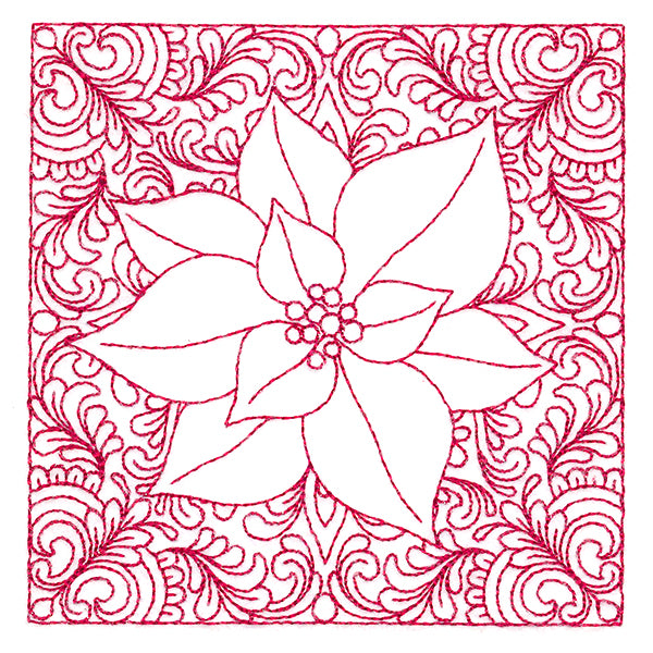 Christmas Charms Quilting Square - Poinsettia (Double Run)