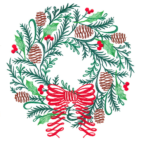 Calligraphic Christmas Wreath