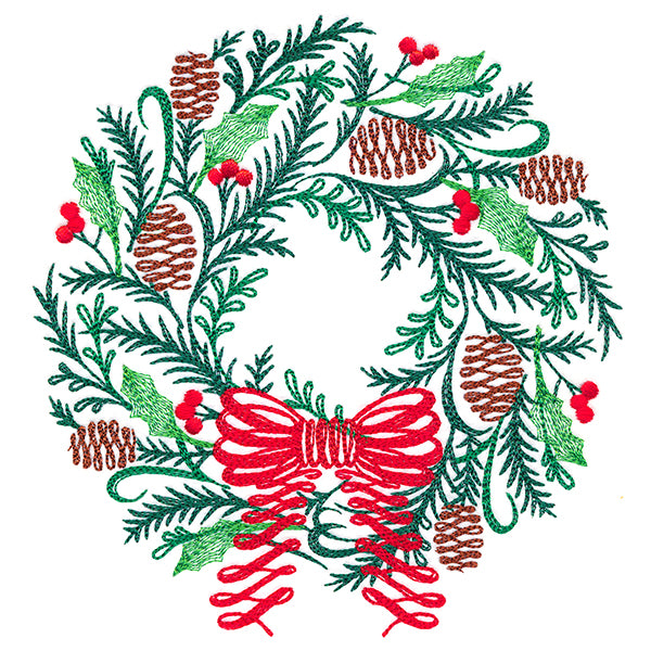 Calligraphic Christmas Wreath