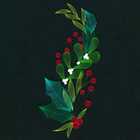 Festive Holly and Berries Spray