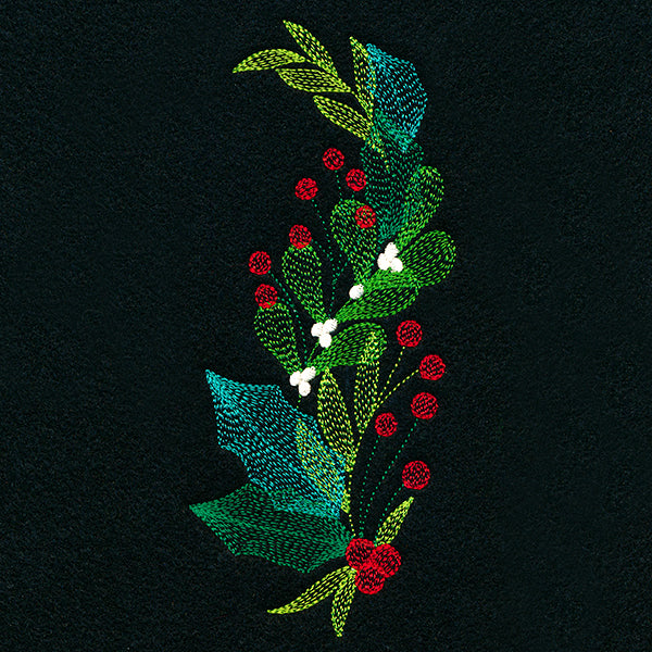 Festive Holly and Berries Spray