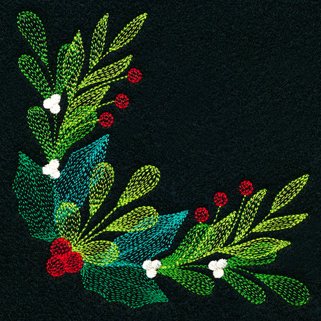 Festive Holly and Berries Corner