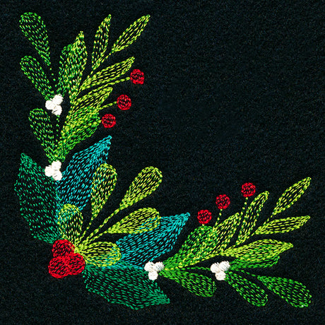 Festive Holly and Berries Corner