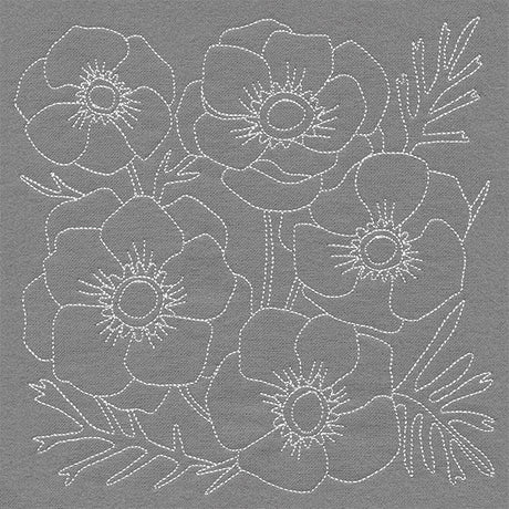 Pretty Petals Quilting Square -  Anemones (Double Run)