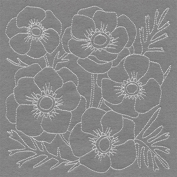 Pretty Petals Quilting Square -  Anemones (Double Run)